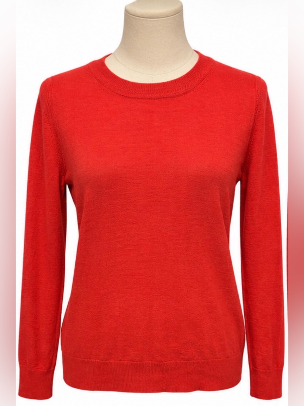 Banana Republic Extra Fine Merino Wool Crewneck Sweater Red Size M